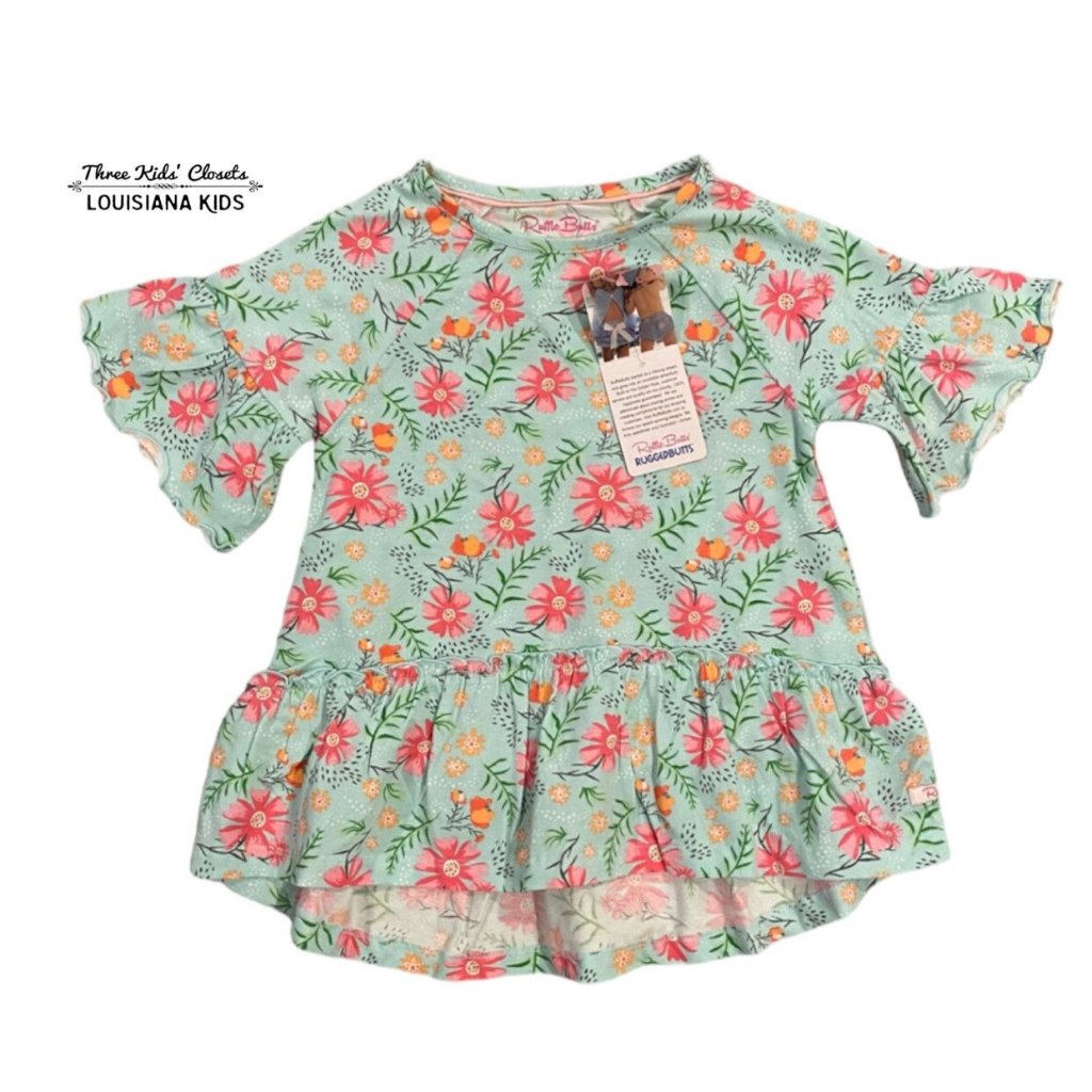 New Rufflebutts Sz 5 Running In Wildflowers Peplum Top
